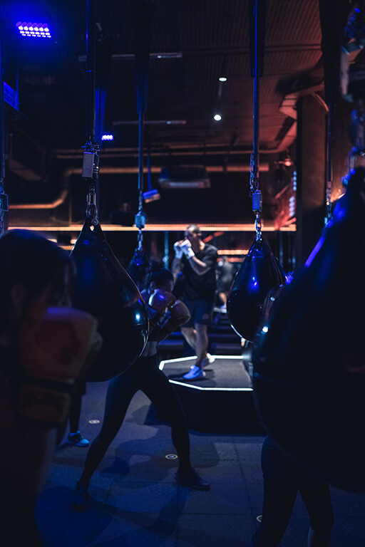 Un cours de boxe dans notre studio