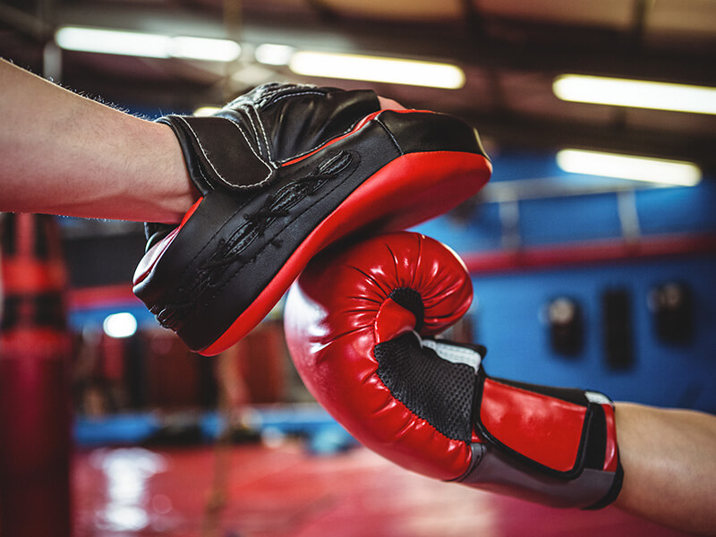 Un entraînement de boxe aux pattes d'ours