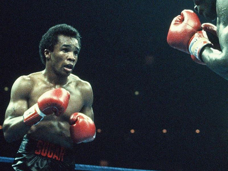 Sugar Ray Leonard en plein combat