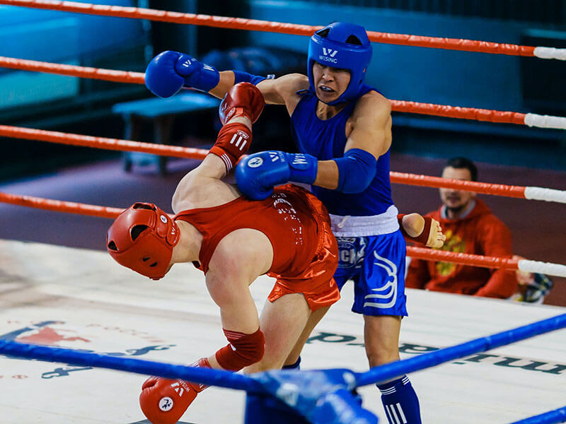 Un combat de boxe amateur